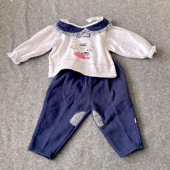 3/ $15 🌸 2 piece teddy bear shirt & pant set, size 24 months - Picture 1 of 11